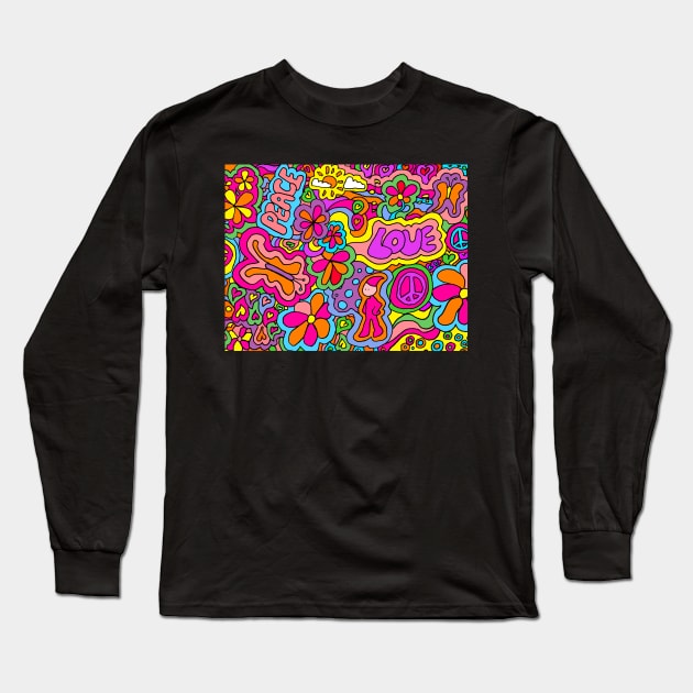 Peace and Love Long Sleeve T-Shirt by offsetvinylfilm